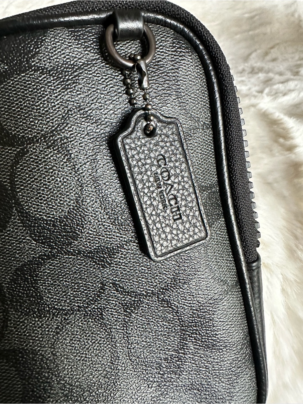 Coach Black Signature Monogram Crossbody Pouch - Picture 3 of 7
